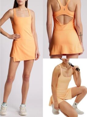 Free People FP Movement Never Better Active Dress Orange Cutout Athletic Mini